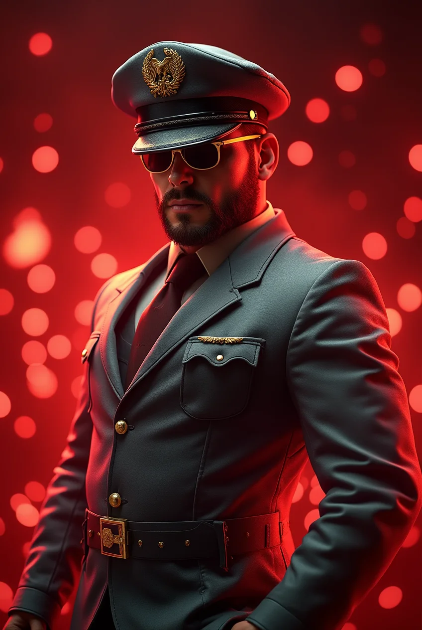 a very cool pilot of a red airplane